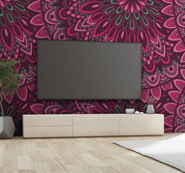 Papier peint zen mandala rose - TenStickers