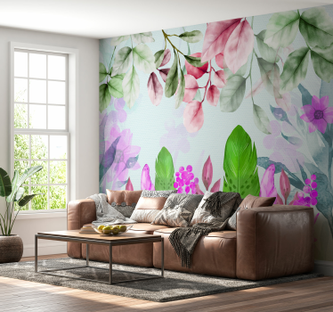 Tapisserie murale recouverte de plantes - TenStickers