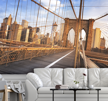 Papier peint New York sur le pont de brooklyn - TenStickers