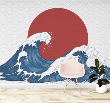 Photo murale Eau de mer vintage vague japonaise - TenStickers