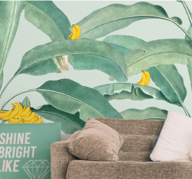 Tapisserie autres fleurs feuillage tropical bananier - TenStickers