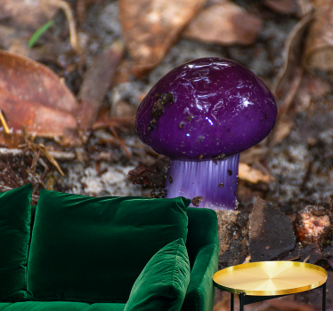 Tapisserie autres fleurs pousse de champignon violet - TenStickers