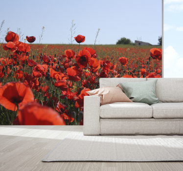 Tapisserie coquelicots champ apaisé - TenStickers