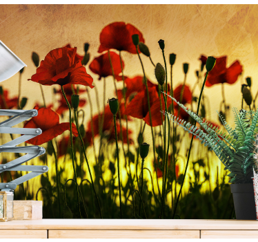 Tapisserie coquelicots en pleine floraison - TenStickers