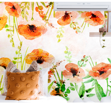 Tapisserie coquelicots fleurs de pavot éclatantes - TenStickers