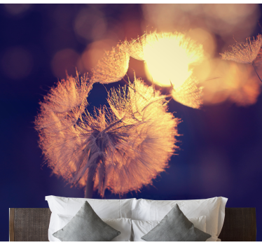 Tapisserie coquelicots lueur du duvet de pissenlit - TenStickers