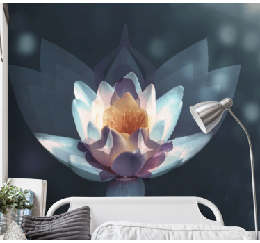Tapisserie coquelicots motif de fleur de lotus - TenStickers