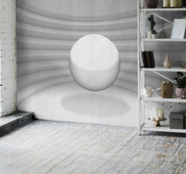 Papier peint 3D blanc illusion d'optique sphérique - TenStickers