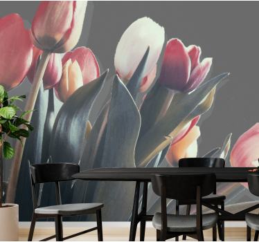 Tapisserie fleur affichage de fleurs de tulipe - TenStickers