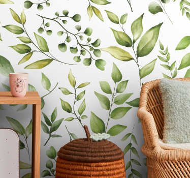 Tapisserie fleur arrangement de feuilles luxuriantes - TenStickers