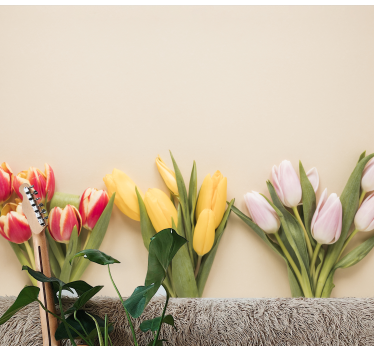 Tapisserie fleur arrangement de tulipes colorées - TenStickers
