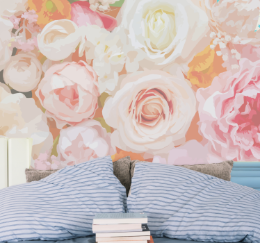Tapisserie fleur arrangement floral délicat - TenStickers