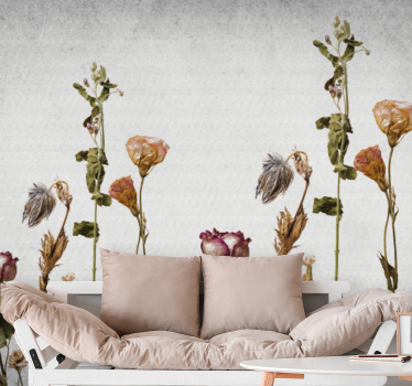 Tapisserie fleur arrangement floral séché - TenStickers