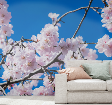 Tapisserie fleur branche de cerisier en fleurs - TenStickers