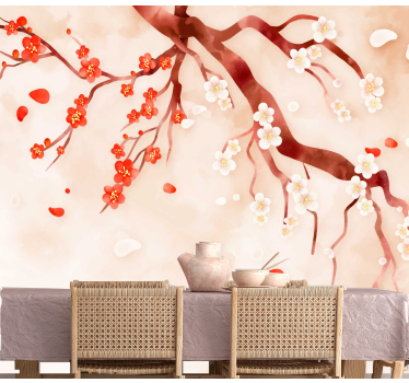 Tapisserie fleur branche de fleurs de cerisier - TenStickers