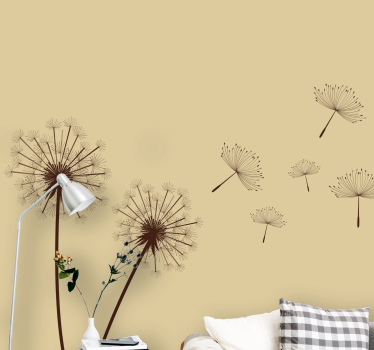 Tapisserie fleur effet brise de pissenlit - TenStickers