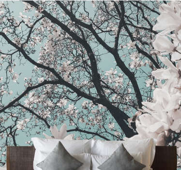 Tapisserie murale fleurs de cerisier élégantes - TenStickers