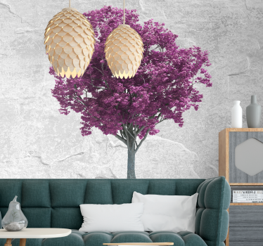 Tapisserie fleur fleurs de cerisier violettes - TenStickers