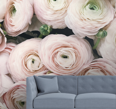 Tapisserie fleur fleurs de renoncule délicates - TenStickers