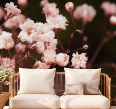 Tapisserie fleur fleurs Épanouies délicates - TenStickers