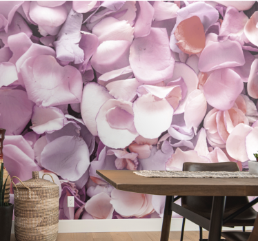 Tapisserie fleur gros plan sur pétales de rose - TenStickers