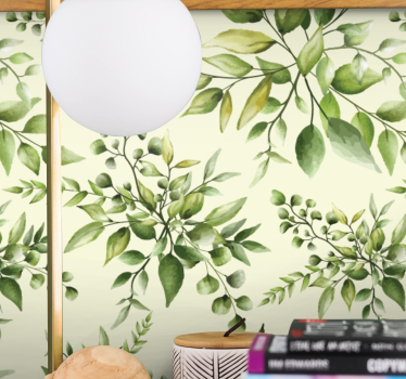 Tapisserie fleur motif feuillage élégant - TenStickers