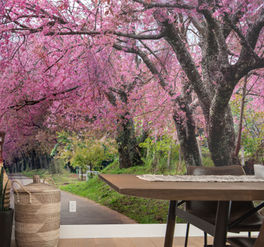 Tapisserie fleur sentier en fleurs - TenStickers
