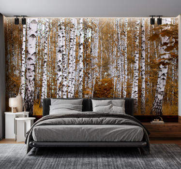 Tapisserie murale forêt bouleaux - TenStickers