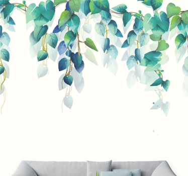 Tapisserie salon vignes vertes luxuriantes - TenStickers