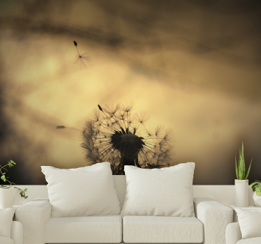 Tapisserie pissenlit silhouette - TenStickers