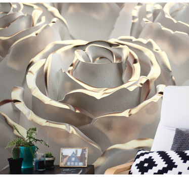 Tapisserie rose formation élégante de roses - TenStickers