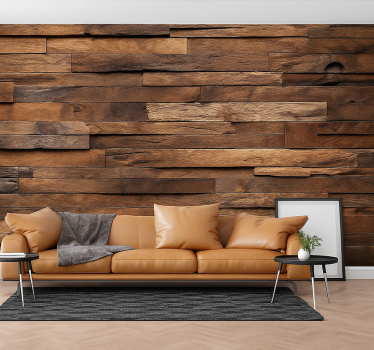 Tapisserie salon bois de charpente - TenStickers