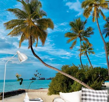 Tapisserie salon Cocotier sur la plage - TenStickers