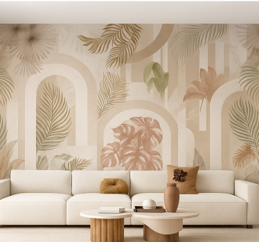 Tapisserie salon conception d'arches de jungle - TenStickers