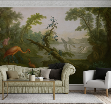 Tapisserie salon conception de paradis tropical - TenStickers