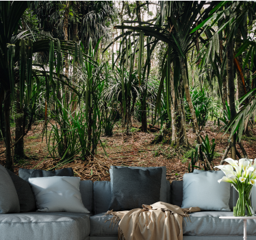 Tapisserie salon nature sauvage tropicale luxuriante - TenStickers