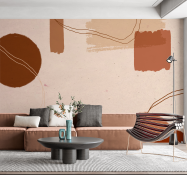 Papier peint panoramique terracotta conception abstraite - TenStickers