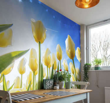 Tapisserie tulipes champ ensoleillé - TenStickers