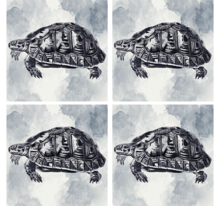 Dessous de verre geek illustration artistique de tortue - TenStickers