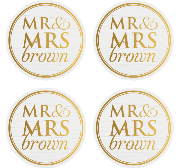 Dessous de verre mariage M Mme personnalisable - TenStickers