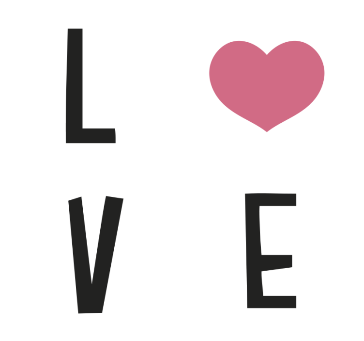 Dessous de verre texte Love - TenStickers