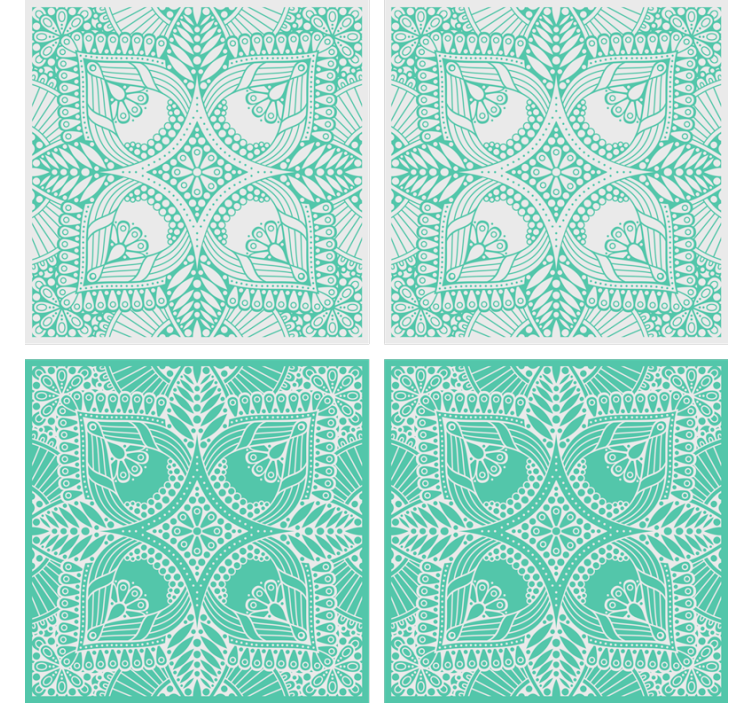 Dessous de verre vert motif paisley - TenStickers
