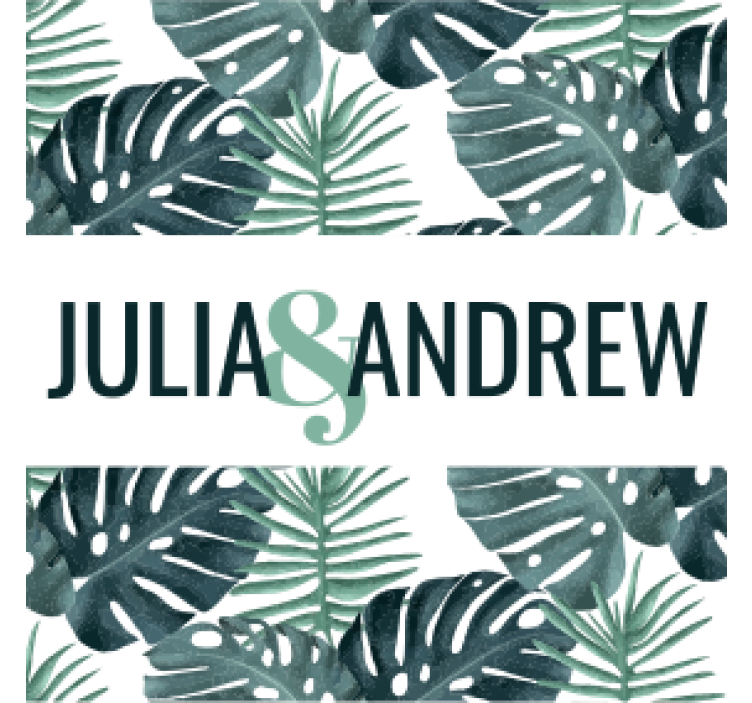 Dessous de verre mariage motif de feuille tropicale - TenStickers