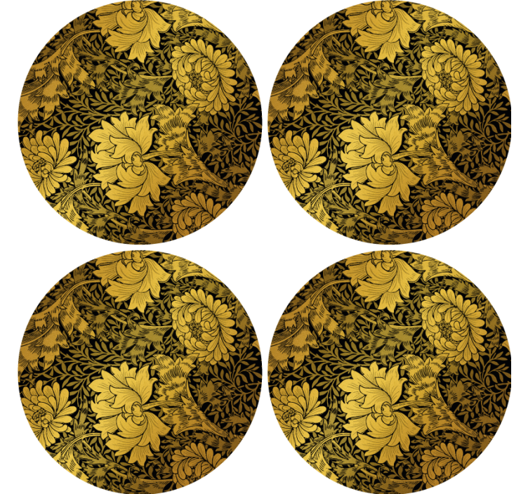 dessous de verre moderne Feuilles d'or - TenStickers