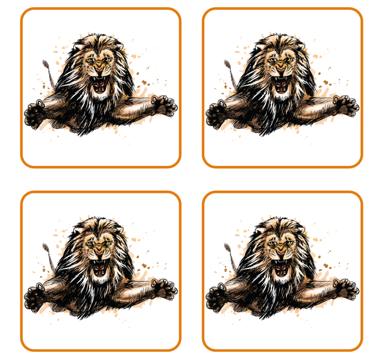 Dessous de verre vintage illustration de lion féroce - TenStickers
