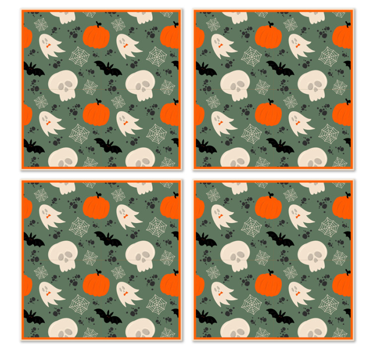 Sous-verre d'halloween Citrouilles, fantômes. - TenStickers