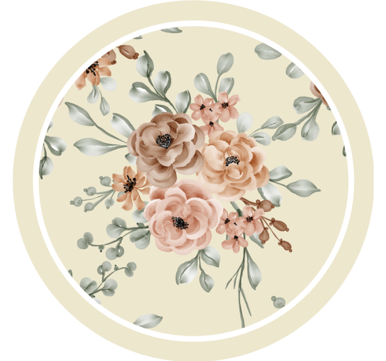 Dessous de verre vintage motif d'élégance florale - TenStickers