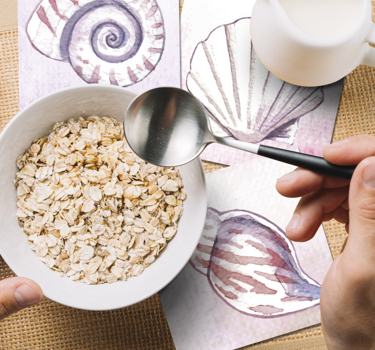 Dessous de verre aquarelles de coquillages naturels - TenStickers