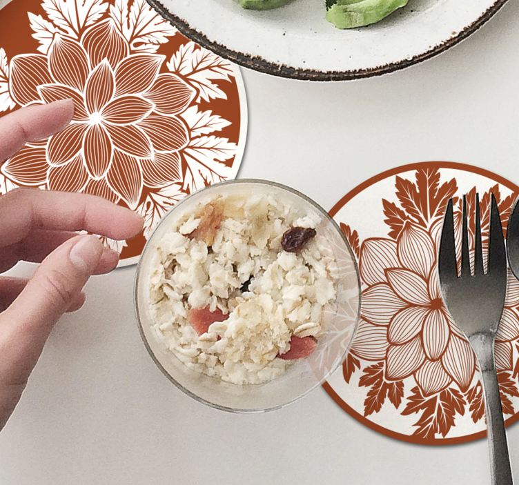 Dessous de verre arrangement floral - TenStickers