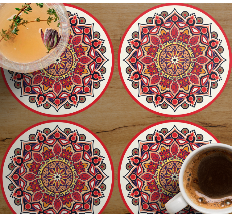 Dessous de verre arrangement floral complexe - TenStickers